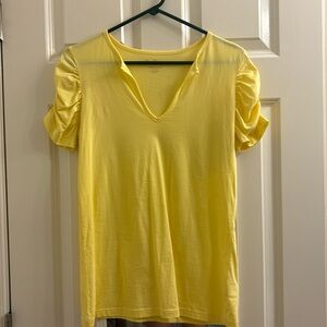 Lilly Pulitzer Puff Sleeve Yellow Shirt Size Medium